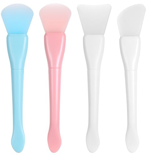 Lot de 4 pinceaux de masque en silicone souple pour masque de sommeil et masque de boue esthétique