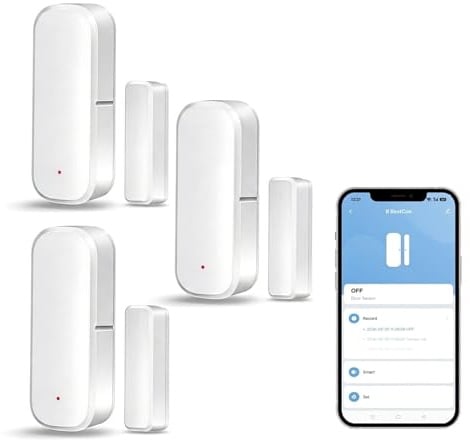 Sensore Zigbee per porte e finestre, richiede hub Zigbee, compatibile con Alexa/Google Home/Home Assistant/Tuya, Sistema di allarme per porte e finestre (3 pack)