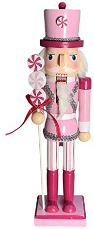 rockible Navidad Figura Cascanueces Muñeco de Madera Decoración Manual Escultura Adorno para Colección y Fiesta Temática 35cm Adecuado para Regalo y