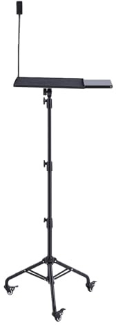VELATEMOR Laptop Tripod Stand Adjustable Height 28-51.2 Inch Portable Projector Tripod Stand with Casters Mouse Tray Phone Holder