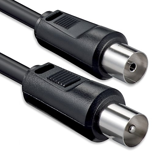 1aTTack.de - Cavo per Antenna con connettore coassiale F da Maschio a Femmina, a Doppia, Tripla o quadrupla schermatura, 75 Db /85 Db / 100 Db / 110 Db / 120 Db / 125 Db Nero 1,5 m