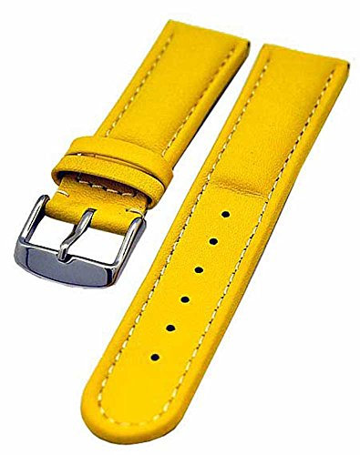 Uhrenhuette Uhrenarmband Armband GELB gepolstert 18mm Kalbleder 3891