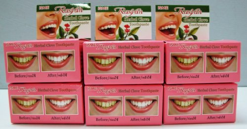 ISME Rasyan Herbal Clove Toothpaste Tooth paste Anti Bacteria Bad Breath Decay Lots of 6 Boxes by ISME Rasyan