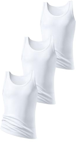 H.I.S Herren Tank Tops, Achselhemden, Feinripp, 3er Pack, weiß