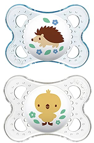 MAM Clear Orthodontic Pacifier, Boy, 0-6 Months, 2-Count by MAM