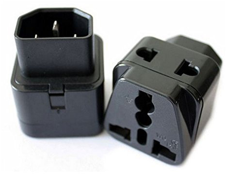 SWUK IEC C14 Universal Female AU US UK EU C13 & 1 (2 in 1) Plug / Plug / Socket Adapter