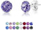DTPSilver - Damen Ohrringe 925 Sterling Silber und mit Kristallen von Swarovski® Elements 6 mm Runde Ohrstecker - Farbe : Tansanit