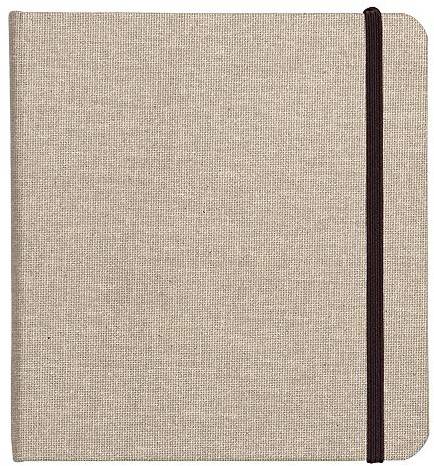 Clairefontaine 96101C Goldline Reisealbum (Umschlag aus Naturleinen, DIN A6, 10,5 x 14,8 cm, 32 Blatt, 180 g, für Multitechnik geeignet, ideal für Ihre Reise, praktisch und robust) beige