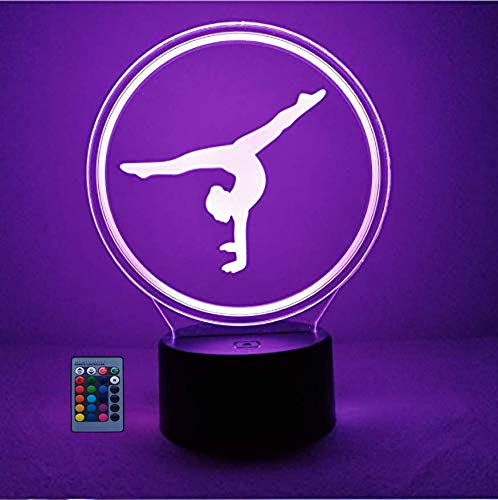 3D Gymnastik Optical Illusions Nacht Licht LED Lampen Fernbedienung 7/16 Farbwechsel Berühren Tabelle Schreibtisch USB-Kabel für Kinder Schlafzimmer Geburtstagsgeschenke Geschenk