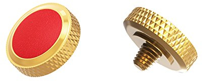 Ares Foto® Ergonomischer Auslöser *Kupfer & Kunstleder* Auslöseknopf Soft Release Button für Fujifilm Leica Canon Nikon Sony Olympus *Gold & ROT*