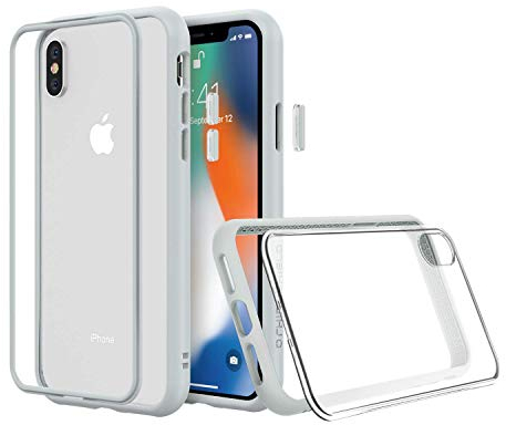 RhinoShield Modulares Case kompatibel mit [iPhone XS Max] | Mod NX - Anpassbare & stoßdämpfende Schutzhülle im schlanken Design - 3.5 Meter Fallschutz - Platin Grau