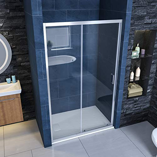 ELEGANT Reversible 1000mm Sliding Glass Shower Doors 6mm Safety Glass Panel Bathroom Cubicle Enclosure