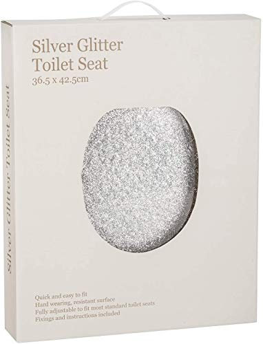 A2Z New Silver Glitter Toilet Seat Stunning Glittering Detailing Durable Design