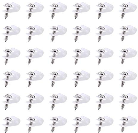 Swpeet 60 Pack White 1/4 Nylon Plastic R-Type Cable Clips Clamp Kit, Nylon Screw Mounting Cord Fastener Clips with 60 Pack Screws for Wire Management