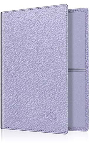 FINTIE Fahrzeugschein Hülle für Zulassungsbescheinigung - Ultradünne Leichte Fahrzeugscheinetui Kreditkartenetui aus Kunstleder Tasche für KFZ Fahrzeugschein/Ausweis/Karten, Pastellviolett