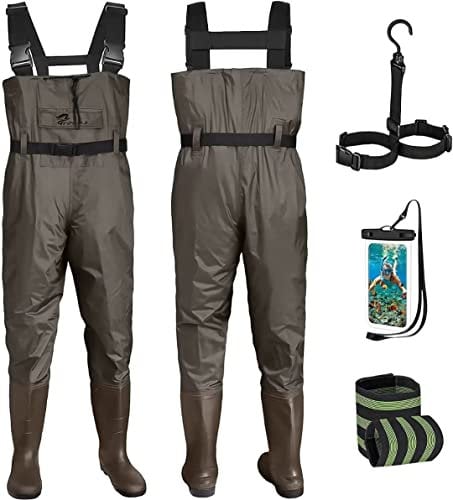 Croch Stivali Pesca waders per uomo e donna, impermeabili, in PVC, nylon, con stivali in gomma, taglia 38-47