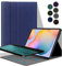 YGoal, custodia per tastiera per Galaxy Tab S7 FE 12.4, layout francese AZERTY retroilluminato, tastiera wireless rimovibile, in pelle PU, per Samsung Galaxy Tab S7 FE SM-T730/T736 12.4, blu