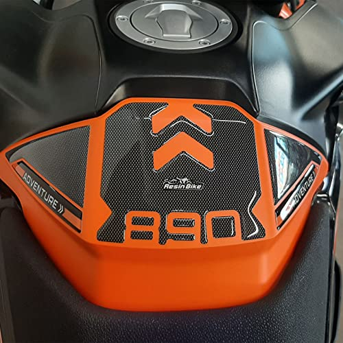 Resin Bike Aufkleber für Motorrad Kompatibel mit KTM 890 Adventure R 2021. Tankabdeckung vor Stößen und Kratzern. 3D-Harzklebstoff. Motorrad-Gadget - Stickers - Made in Italy