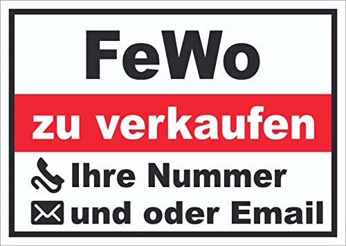 FeWo zu verkaufen Schild A0 Rückseite selbstklebend
