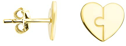 SOFIA MILANI - Women's Earrings 925 Silver - Gold Plated - Heart Puzzle Stud Earring - E1194
