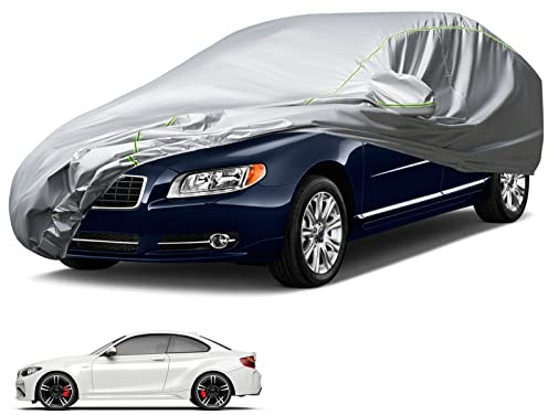 GIVROLDZ Wasserdicht Autoabdeckung, Auto Abdeckplane für Schrägheck, Wetterfeste Atmungsaktive Autoplane, Hagelschutzplane Auto Ganzgarage, PKW Abdeckplane Autogarage, Car Cover Vollgarage, S