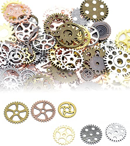 YUTOU Steampunk Vintage Schmuck Charms Metall Anhänger Armbanduhr Zahnrad zahnräder deko für Schmuck Basteln