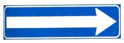 CARTELLO IN LAMIERA SCATOLATA RETTANGOLO 125X25 CM - strettoia asimmetrica a destra pericolo - SEGNALE CATARIFRAGENTE CLASSE 1 O 2 (a nido d'ape) (CARTELLO CLASSE 2)