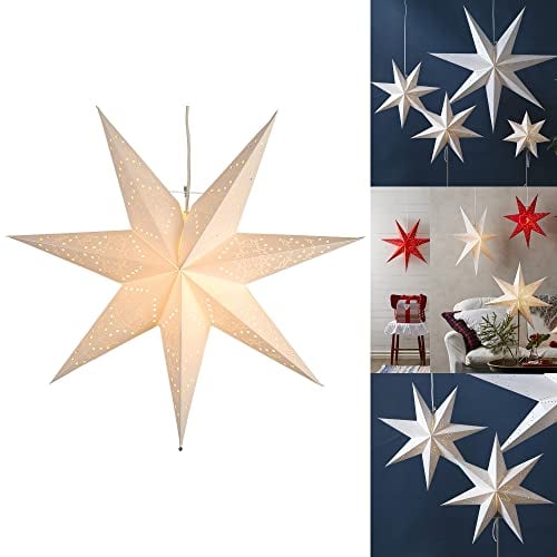 Papiersterne zum Aufhängen | Weihnachtsstern Fenster | Papierstern Beleuchtet | Weihnachtsstern Beleuchtet | Weihnachtssterne mit Beleuchtung | Weihnachtsstern Fenster Beleuchtet | Weihnachtssterne