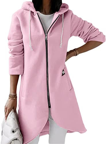 Onsoyours Femme Jacket Manteau Trench Coat Gilet Blazer Manteau Hiver Femme Bouton De Mode Long Veste Ol Vintage Chaud Manches Longues B Rose 3XL