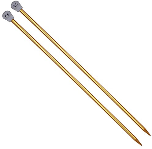 Coopay Stricknadeln aus Aluminium, 6,5 mm Gerade Stricknadeln 35cm Lange Stricknadeln für Anfänger, Professionelle Stricker, Metall Stricknadel für Pullover, Decken, Große Projekte, Stricknadeln 6,5mm