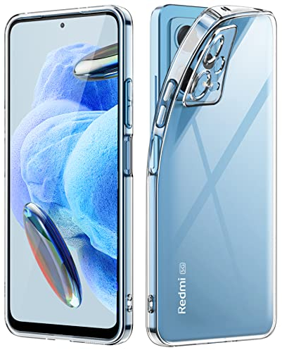 JETech Hülle für Xiaomi Redmi Note 12 Pro 5G, Weich TPU Transparent Stoßfest Handyhülle Dünn Schutzhülle mit Voll Kamera Schutz (Durchsichtig)