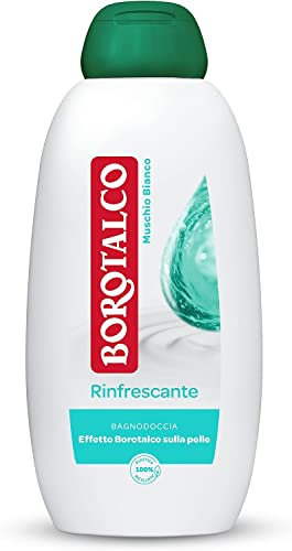 12x Borotalco Rinfrescante Muschio bianco Weißer Moschus Body Wash, Duschgel, Erfrischende Formel, Dermatologisch getestet, 450 ml + Italian Gourmet Polpa 450ml