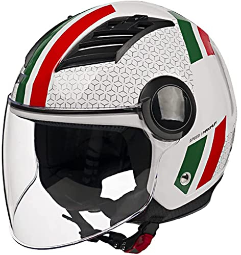 3/4 Shell Motorradhelm mit offenem Gesicht und Sonnenblende, Moped-Motorrad-Halbhelm für Erwachsene, Männer, Frauen, Scooter, Cruiser, Jethelm, DOT/ECE-geprüft,H,4XL