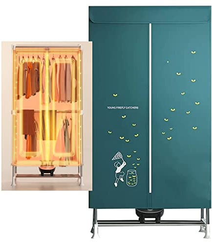 Séchoir à linge portable 900W/1500W Machine à sécher le linge chauffée Grande capacité 15kg Séchoir double couche Efficacité énergétique, faible consommation d'énergie, acier inoxydable, pour la mai