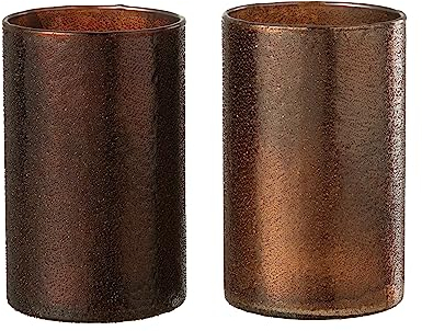 WINDLICHT Spiegel Kupfer/ROT Glas Large 2 Sortiert (2er Set)