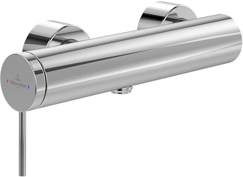 Villeroy & Boch Loop & Friends Duscharmatur, Mischbatterie Dusche mit Rückflussschutz und Keramikkartusche, Einhebelmischer Dusche für Aufputz Montage, rund – Chrom