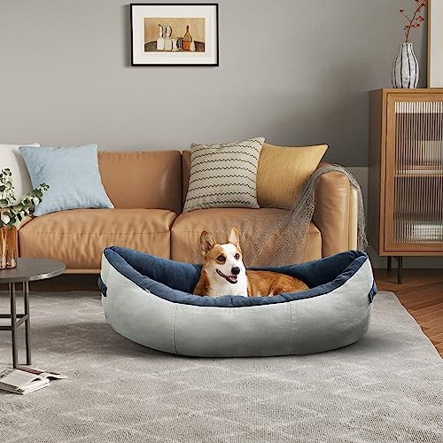 Johnear Hundebett Hundekörbchen für kleine Hunde, Soft Squeeze Umarmung Katzenbett,Anti Angst Hundekörbchen Weich Bequem Haustiere, 76x32x46cm Waschbar