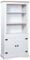KOIECETA Kiefer Schrank Mexiko-Stil Corona Bücherregal Bücherschrank Vitrine Standvitrine Highboard Kommode Anrichte 80x40x170cm Weiß