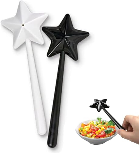 EHOTER Sternförmiger Gewürzstreuer Zauberstab Salz- Und Pfefferstreuer Magischer Gewürzstreuer Sternstab für Küche Gewürze Salzspender Restaurant Gewürzflasche Küchenzubehör Dekoration (Schwarz+Weiß)