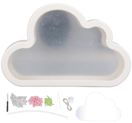 BAOFUYA Spiegel-Tulpenlampe, Wolkenspiegel-Licht, LED-Wolken-Tulpen, Nachtlichter, LED-Tulpen-Tischlampe, für Paare, Kinder, Freunde