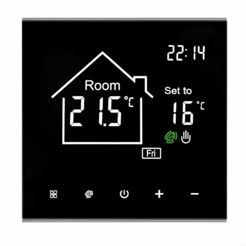 Tuya WiFi Smart Thermostat WLAN-Heizungsthermostat Raumthermostat Touchscreen Elektrische Fußbodenheizung Fernbedienung Für Elektroheizung/Wasser-Gaskessel/Warmwasser(Electric Floor Heating 16A WiFi)