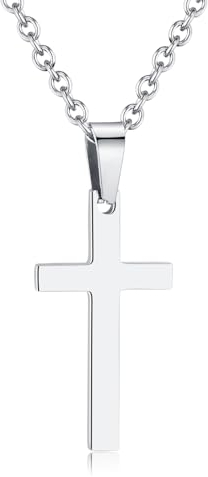 TIZU Kreuz Kette Damen,Kreuz Anhänger Halskette aus Edelstahl Schmuck Für Frauen,Mädchen