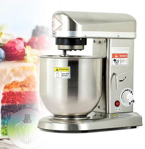 Oiyekntd Electric Stand Mixer, 10L Rotating Stainless Steel Mixing Bowl, 3 Speeds, Includes Mixing Beater, Dough Hook, Non-Slip Feet, Commercial Food Mixer for Baking Pizzeria Restaurant,Silver-10L