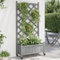 Rantry Fioriera con Traliccio e Ruote Grigia Legno Massello di Abete, Fioriera da Esterno Fioriera Balcone Fioriera Grigliato per Giardino v