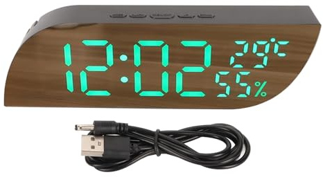Tnfeeon LED-Spiegeluhr mit Digitaluhr und USB-Ladeport, Automatische Helligkeitsanpassung für Schlafzimmer, Großes Display mit 12/24 Zeitformat