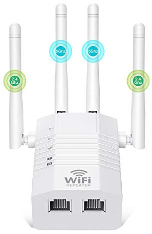 WiFi Booster WiFi Extender with Compact Design, 1200Mbps WiFi Extender Booster with Ethernet Port, WiFi Booster Range Extender for Any Router, 5GHz & 2.4GHz, SIER002