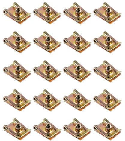 Flaconi 20PCS Grapas Coche,Accesorios de Coche,M6 U Tipo Tuerca Clip,Sportbike Fairing Spire Clips,Juegos de Tuercas de Clip Roscachapa Tuercas en U de Metal,para Motocicletas Tractores Coche
