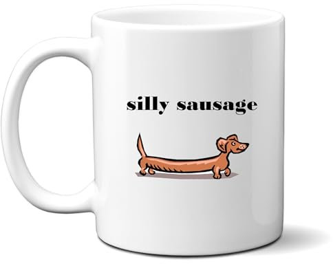 Silly Sausage Dog, Funny Customised Birthday Gift for Her, Personalised Pet Mug