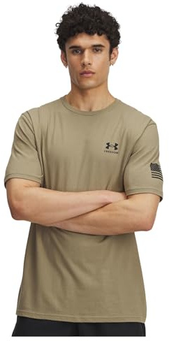 Under Armour Men's Freedom Flag Short Sleeve T Shirt, (499) Federal Tan / / Black, Large