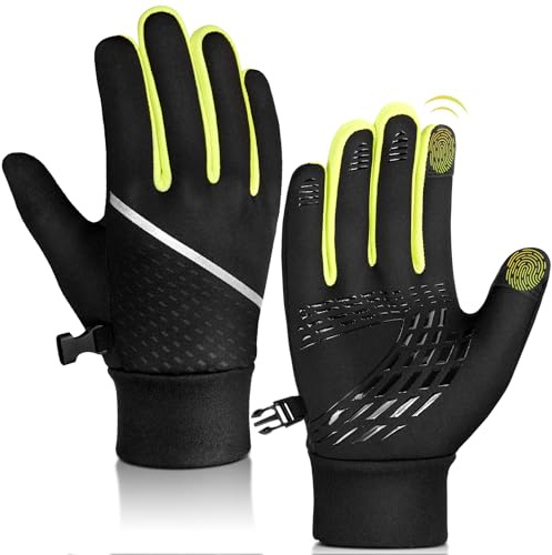 OOPOR Gants pour enfants - Gants d'hiver chauds - Gants de sport d'extérieur pour enfants avec doublure thermique en polaire pour vélo, course avec antidérapant, coupe-vent, écran tactile pour petit